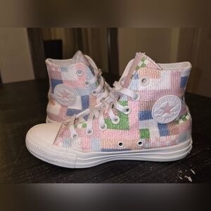 Converse Women's Chuck Taylor All Star Crafted Abstract Stripes Hi Top Shoes 5